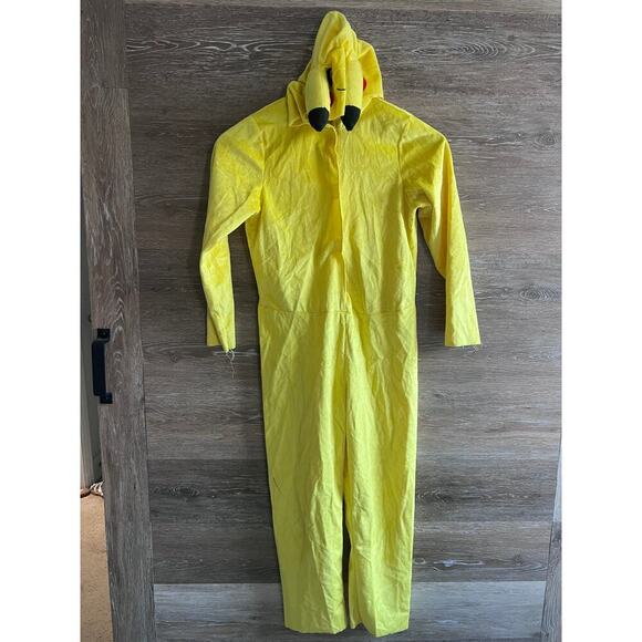 Pokemon Pikachu Boy Costume halloween size M 8-10 yrs bodysuit yellow hoodie - Picture 10 of 11